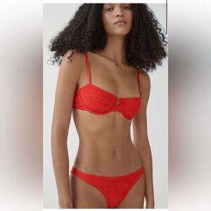 MANGO // NWT Classic Textured Bikini Top (s) and Bottom (m)